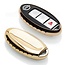 Capa para chave do carro compatível com Nissan - Capa Protetora de Chave Remota de TPU - Tampa Remota FOB - Ouro