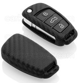 TBU car TBU car Car key cover compatible with Audi - Silicone Protective Remote Key Shell - FOB Case Cover - Carbon