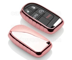 TBU car Autoschlüssel Hülle kompatibel mit Fiat 5 Tasten (Keyless Entry) -  Schutzhülle aus TPU - Auto Schlüsselhülle Cover in Roségold