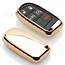 Funda Carcasa llave compatible con Fiat - Funda de TPU - Cover de Llave Coche - Oro