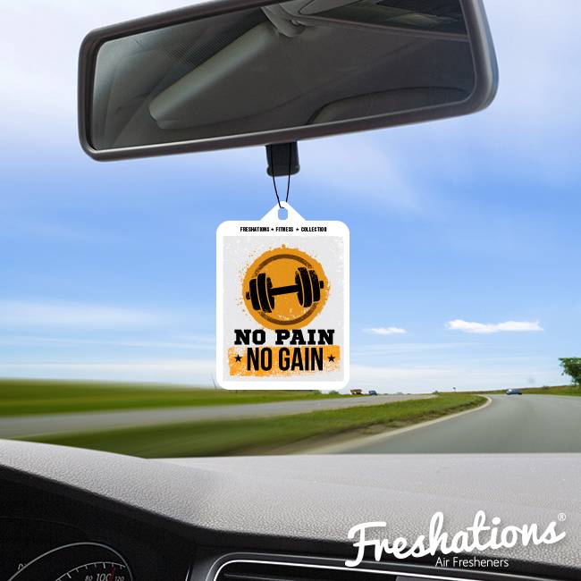 TBU car Assainisseurs d‚Äôair Emoticon de Freshations | Fitness Collection - No Pain No Gain | New Car