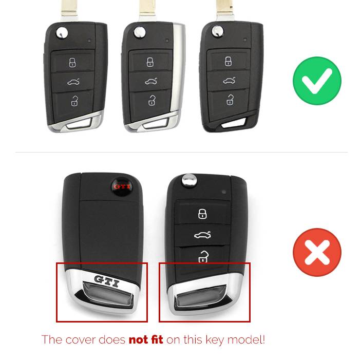 TBU car TBU car Car key cover compatible with VW - TPU Protective Remote Key Shell - FOB Case Cover - Chrome