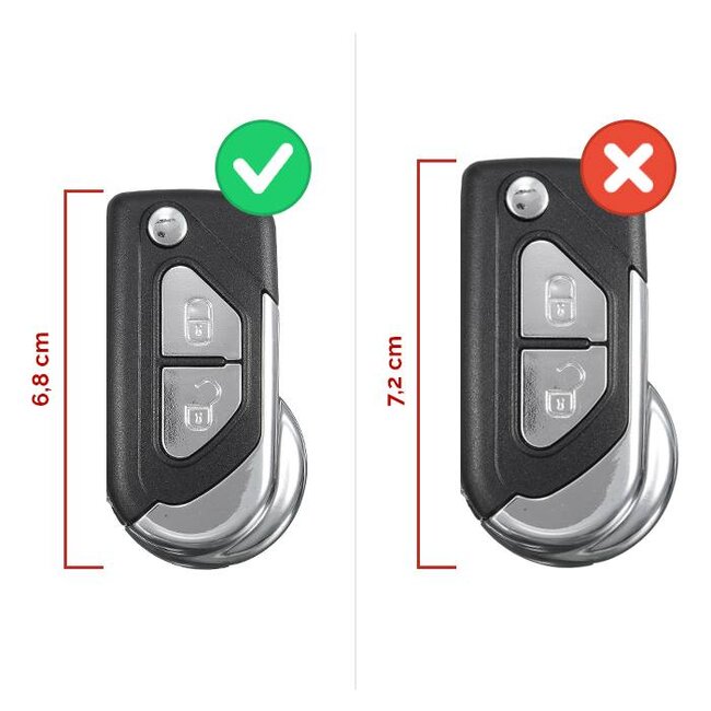 Funda Carcasa llave compatible con Citroën - Funda de Silicona - Cover de Llave Coche - Negro