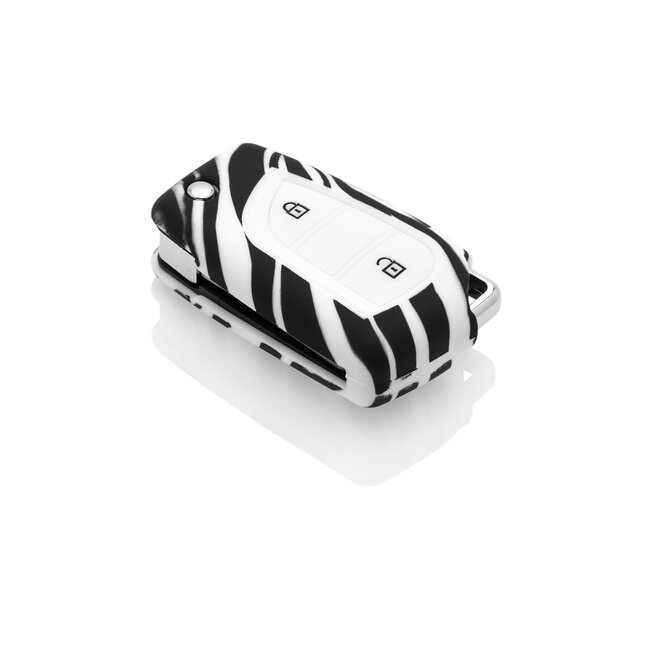Capa para chave do carro compatível com Toyota - Capa Protetora de Chave Remota de Silicone - Tampa Remota FOB - Zebra