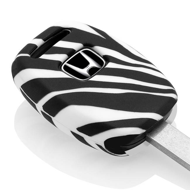 TBU car TBU car Autoschlüssel Hülle kompatibel mit Honda 2 Tasten - Schutzhülle aus Silikon - Auto Schlüsselhülle Cover in Zebra