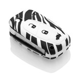 TBU car Fiat Capa Silicone Chave do carro - Capa protetora - Tampa remota FOB - Zebra