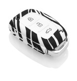 TBU car Hyundai Capa Silicone Chave do carro - Capa protetora - Tampa remota FOB - Zebra