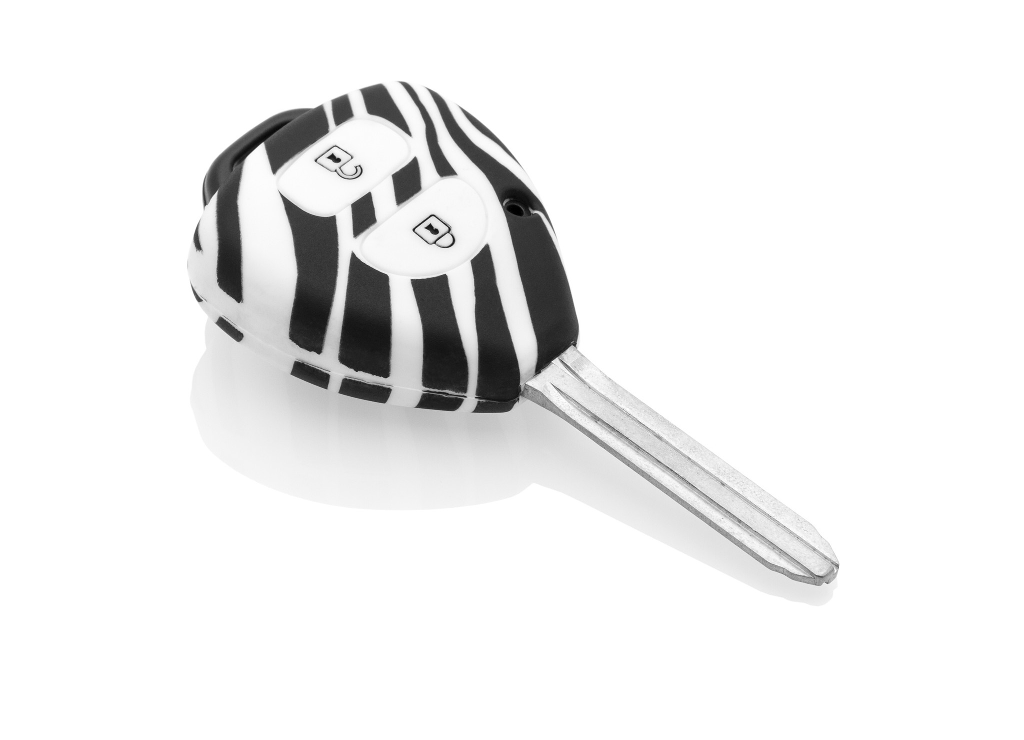 TBU car Toyota Capa Silicone Chave do carro - Capa protetora - Tampa remota FOB - Zebra