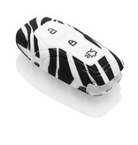 TBU car TBU car Autoschlüssel Hülle kompatibel mit Ford 3 Tasten (Keyless Entry) - Schutzhülle aus Silikon - Auto Schlüsselhülle Cover in Zebra