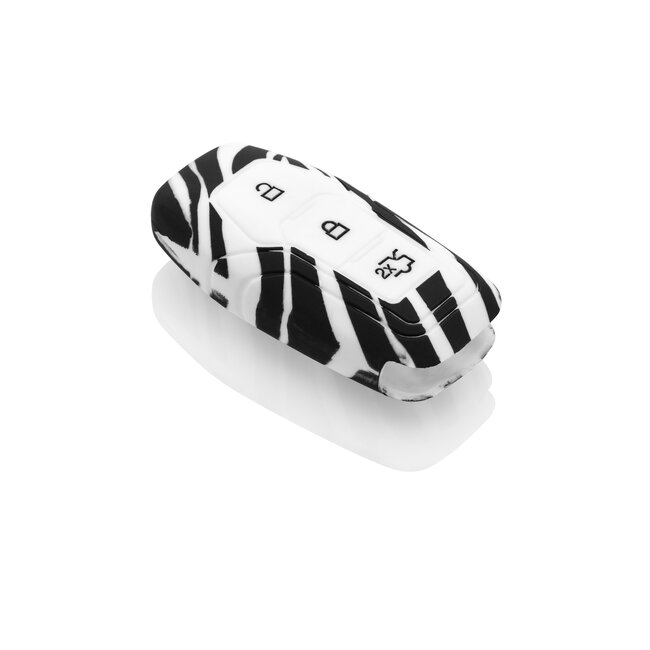 Housse de Protection clé compatible avec Ford - Coque Cover Housse étui en Silicone - Zèbre