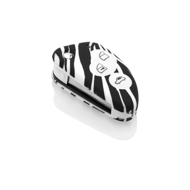 Capa para chave do carro compatível com Alfa Romeo - Capa Protetora de Chave Remota de Silicone - Tampa Remota FOB - Zebra