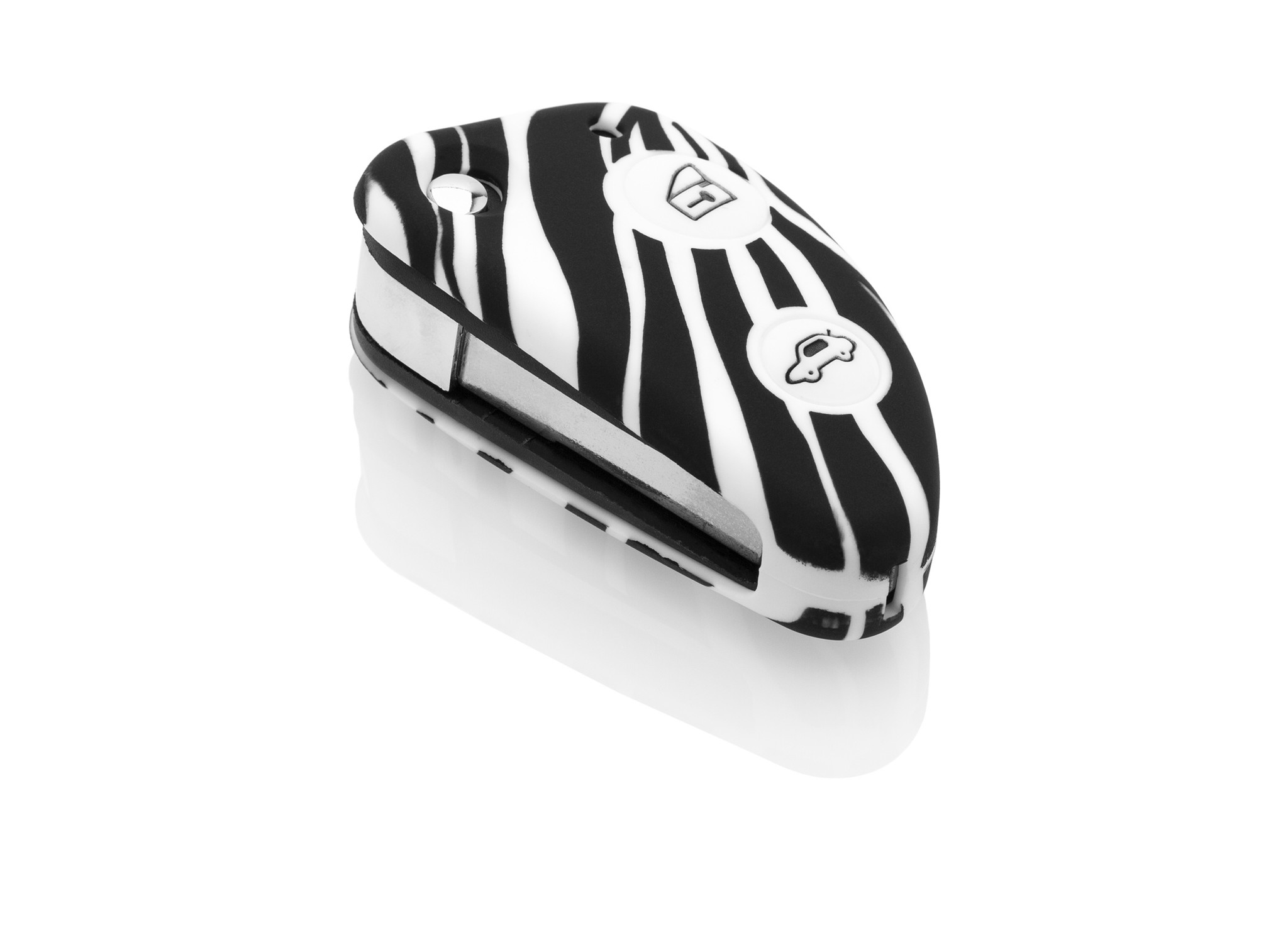 TBU car TBU car Car key cover compatible with Alfa Romeo - Silicone Protective Remote Key Shell - FOB Case Cover - Zebra