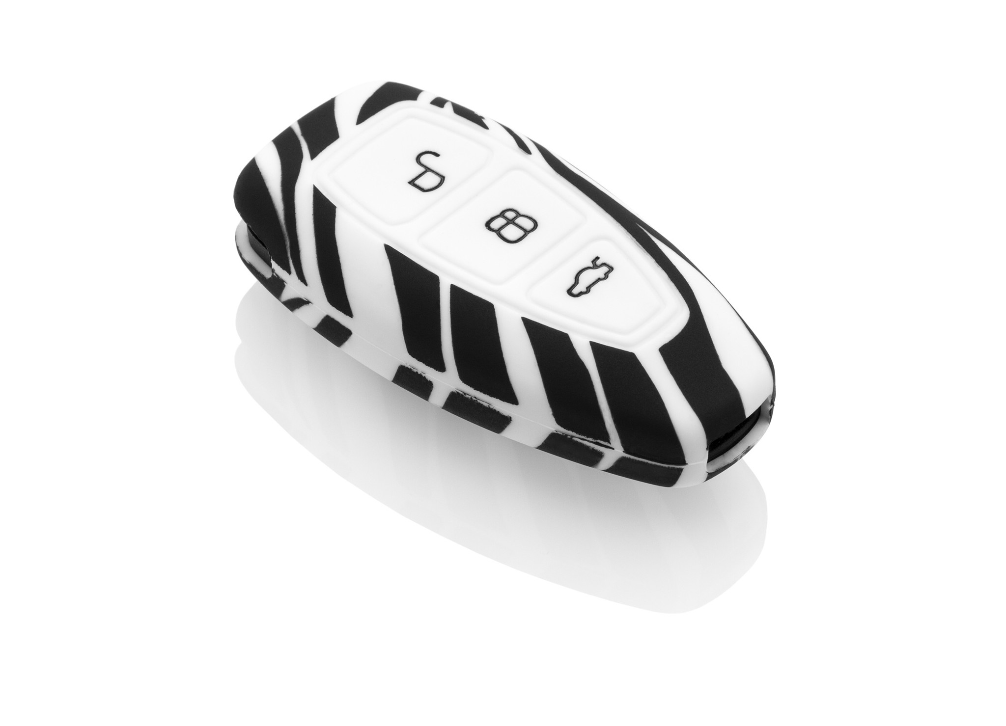 TBU car Ford Capa Silicone Chave do carro - Capa protetora - Tampa remota FOB - Zebra