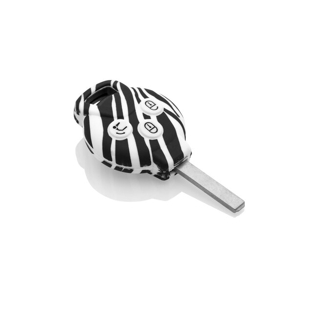 Funda Carcasa llave compatible con Smart - Funda de Silicona - Cover de Llave Coche - Cebra