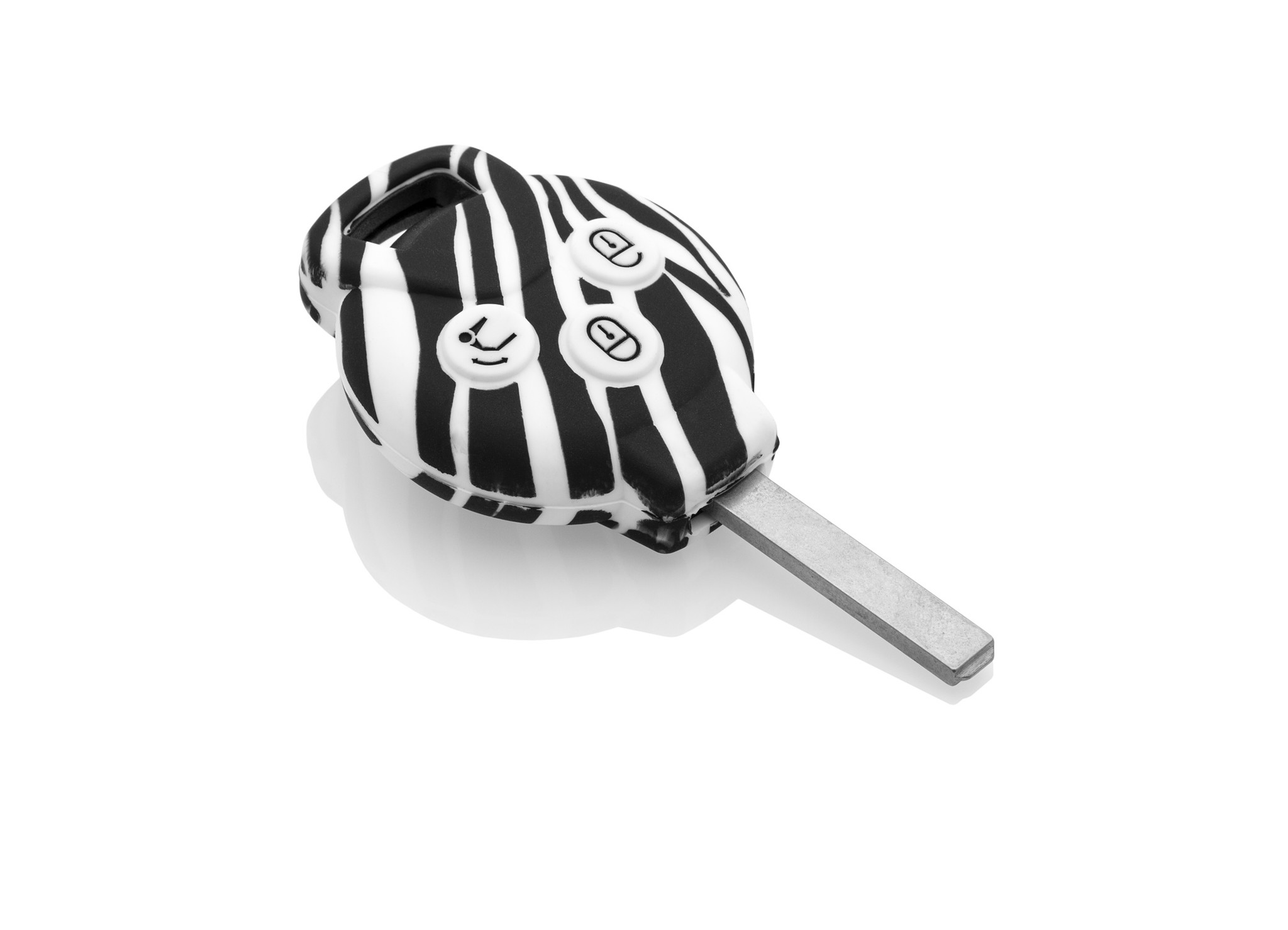 TBU car Smart Capa Silicone Chave do carro - Capa protetora - Tampa remota FOB - Zebra