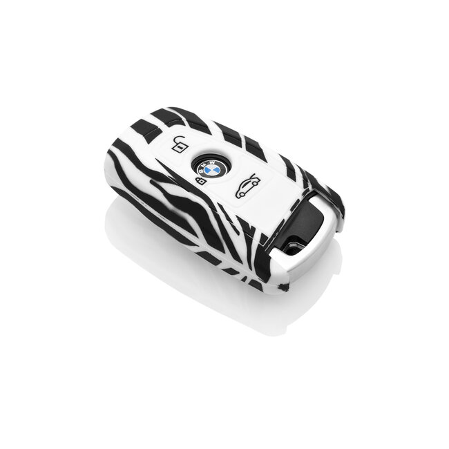 Cover chiavi auto compatibile con BMW - Copertura protettiva - Custodia Protettiva in Silicone - Zebra