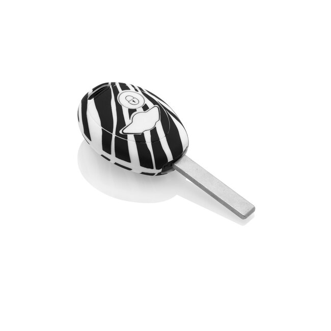 Capa para chave do carro compatível com Mini - Capa Protetora de Chave Remota de Silicone - Tampa Remota FOB - Zebra