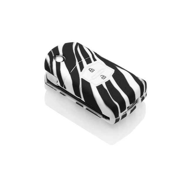 Capa para chave do carro compatível com Mazda - Capa Protetora de Chave Remota de Silicone - Tampa Remota FOB - Zebra
