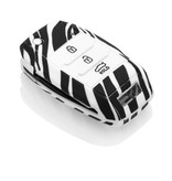 TBU car TBU car Car key cover compatible with Kia - Silicone Protective Remote Key Shell - FOB Case Cover - Zebra