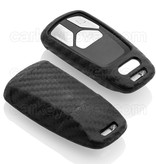 TBU car TBU car Housse de Protection clé compatible avec Audi - Coque Cover Housse étui en Silicone - Carbon