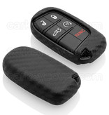 TBU car TBU car Car key cover compatible with Jeep - Silicone Protective Remote Key Shell - FOB Case Cover - Carbon