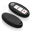 Sleutel cover compatibel met Nissan - Silicone sleutelhoesje - beschermhoesje autosleutel - Carbon