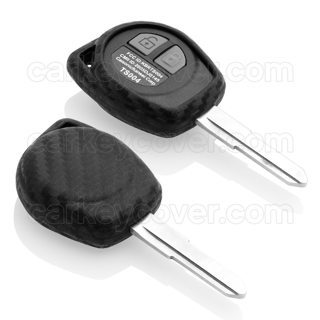 TBU car TBU car Car key cover compatible with Suzuki - Silicone Protective Remote Key Shell - FOB Case Cover - Carbon