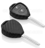 TBU car TBU car Autoschlüssel Hülle kompatibel mit Toyota 2 Tasten - Schutzhülle aus Silikon - Auto Schlüsselhülle Cover in Carbon