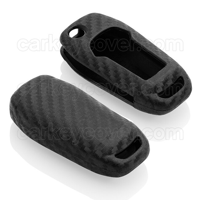 TBU car Sleutel cover compatibel met Ford - Silicone sleutelhoesje - beschermhoesje autosleutel - Carbon