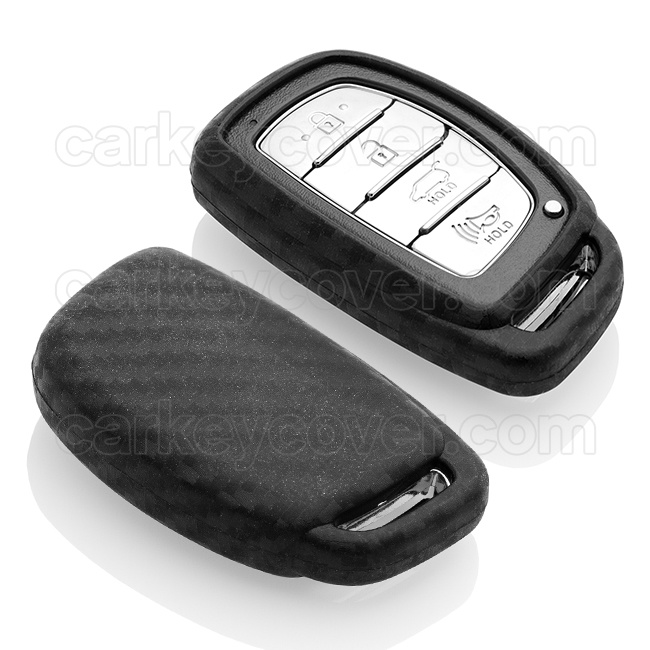 TBU car Hyundai Capa Silicone Chave do carro - Capa protetora - Tampa remota FOB - Carbon