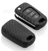 TBU car TBU car Funda Carcasa llave compatible con Hyundai - Funda de Silicona - Cover de Llave Coche - Carbon