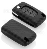 TBU car TBU car Car key cover compatible with Citroën - Silicone Protective Remote Key Shell - FOB Case Cover - Carbon