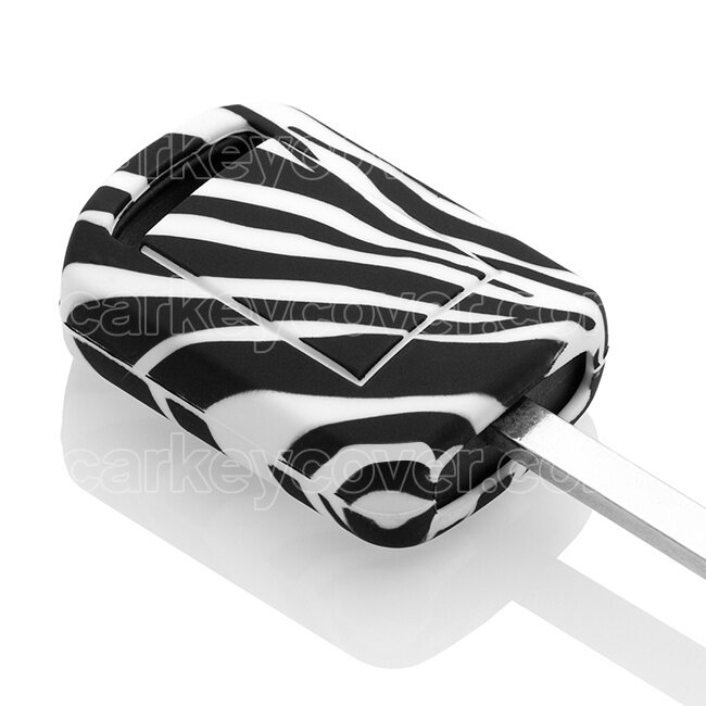 Funda Carcasa llave compatible con Opel - Funda de Silicona - Cover de Llave Coche - Cebra