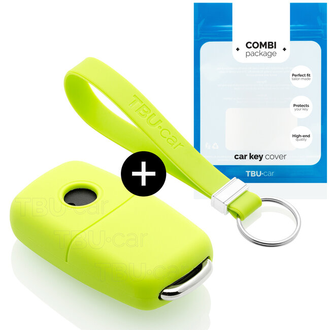 Sleutel cover compatibel met VW - Silicone sleutelhoesje - beschermhoesje autosleutel - Lime groen