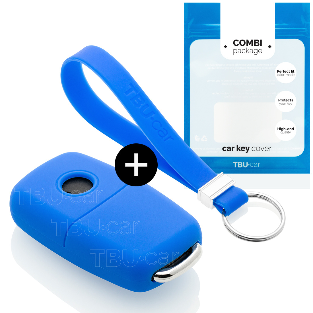 TBU car Audi Capa Silicone Chave do carro - Capa protetora - Tampa remota FOB - Azul