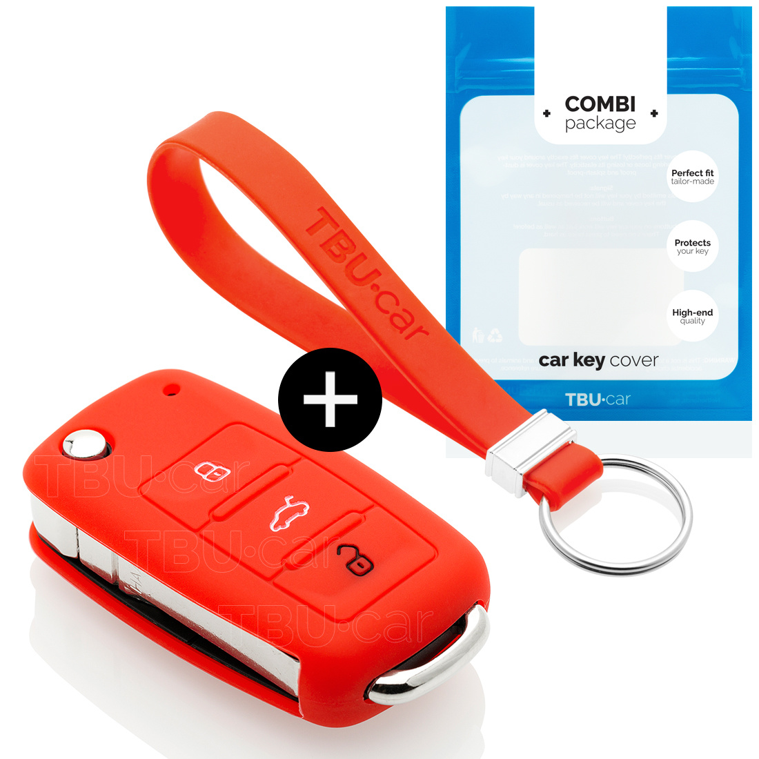 TBU car TBU car Car key cover compatible with Audi - Silicone Protective Remote Key Shell - FOB Case Cover - Red