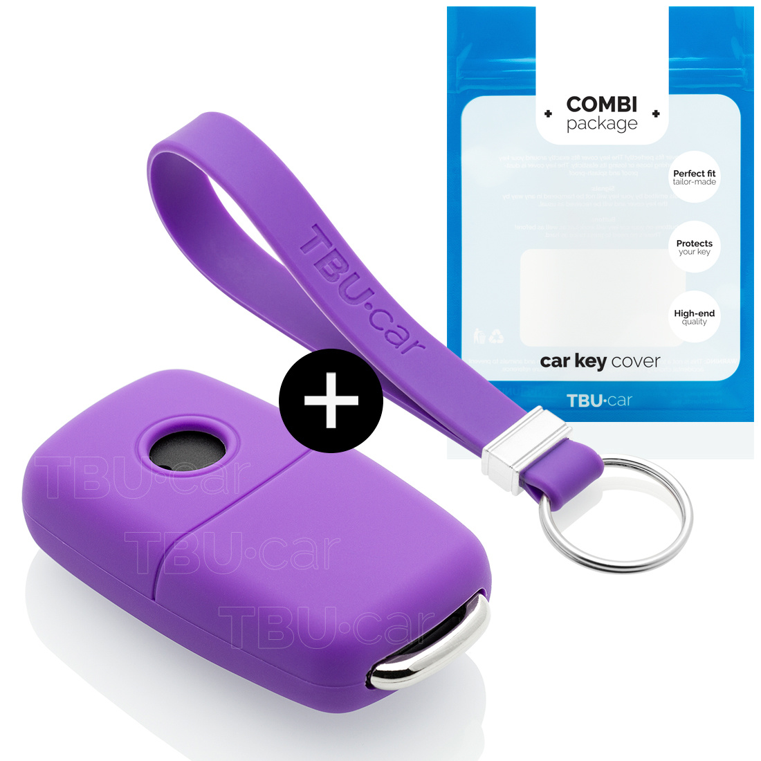 TBU car TBU car Car key cover compatible with Audi - Silicone Protective Remote Key Shell - FOB Case Cover - Purple