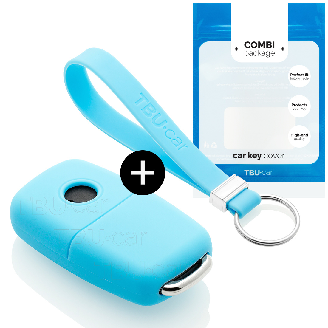 TBU car TBU car Car key cover compatible with Audi - Silicone Protective Remote Key Shell - FOB Case Cover - Light Blue