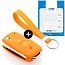 Capa para chave do carro compatível com Audi - Capa Protetora de Chave Remota de Silicone - Tampa Remota FOB - Laranja