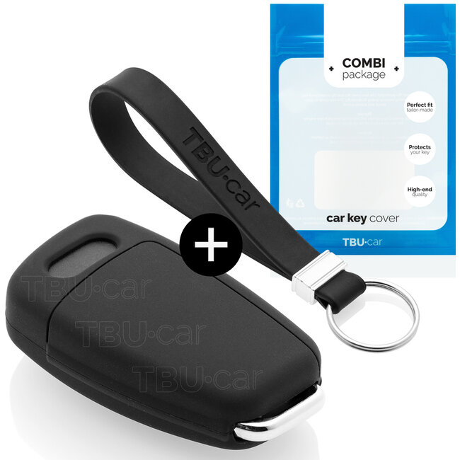 Capa para chave do carro compatível com Audi - Capa Protetora de Chave Remota de Silicone - Tampa Remota FOB - Preto