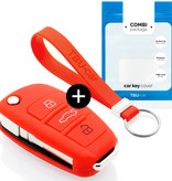 TBU car TBU car Car key cover compatible with Audi - Silicone Protective Remote Key Shell - FOB Case Cover - Red