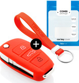 TBU car TBU car Funda Carcasa llave compatible con Audi - Funda de Silicona - Cover de Llave Coche - Rojo