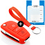 Capa para chave do carro compatível com Audi - Capa Protetora de Chave Remota de Silicone - Tampa Remota FOB - Vermelho