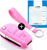 TBU car Audi Capa Silicone Chave do carro - Capa protetora - Tampa remota FOB - Rosa