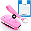 Capa para chave do carro compatível com Audi - Capa Protetora de Chave Remota de Silicone - Tampa Remota FOB - Rosa