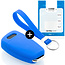 Capa para chave do carro compatível com Audi - Capa Protetora de Chave Remota de Silicone - Tampa Remota FOB - Azul