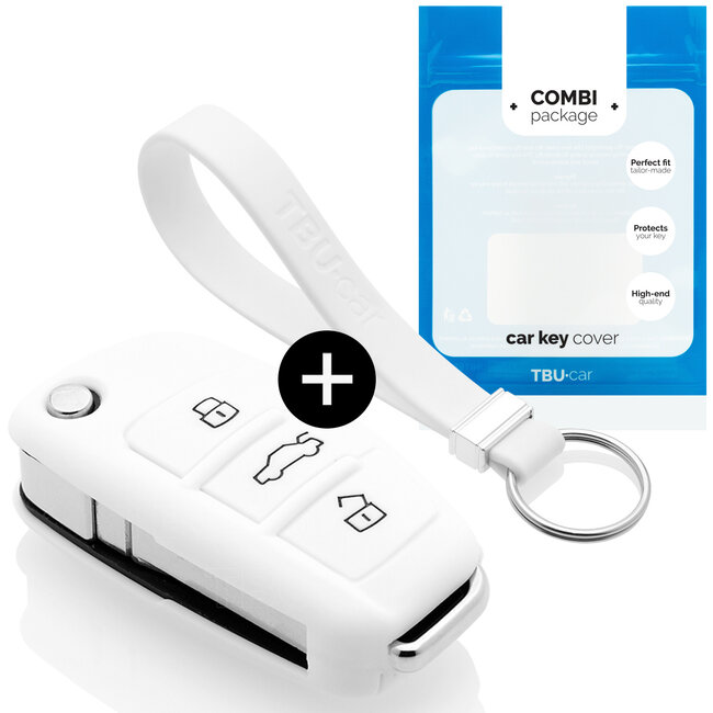 Funda Carcasa llave compatible con Audi - Funda de Silicona - Cover de Llave Coche - Blanco