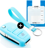 TBU car TBU car Car key cover compatible with Audi - Silicone Protective Remote Key Shell - FOB Case Cover - Light Blue