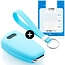 Housse de Protection clé compatible avec Audi - Coque Cover Housse étui en Silicone - Bleu clair