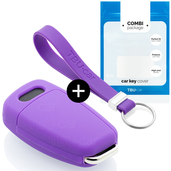 Capa para chave do carro compatível com Audi - Capa Protetora de Chave Remota de Silicone - Tampa Remota FOB - Roxo